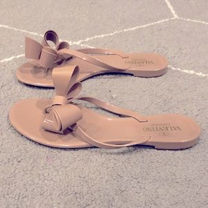 Valentino Couture Bow Jelly Sandals in Blush